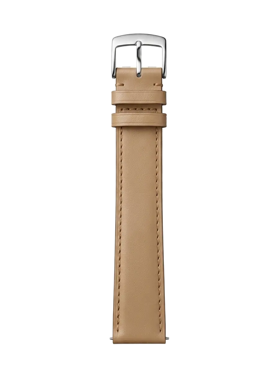 Beige Smooth Leather buckle side
