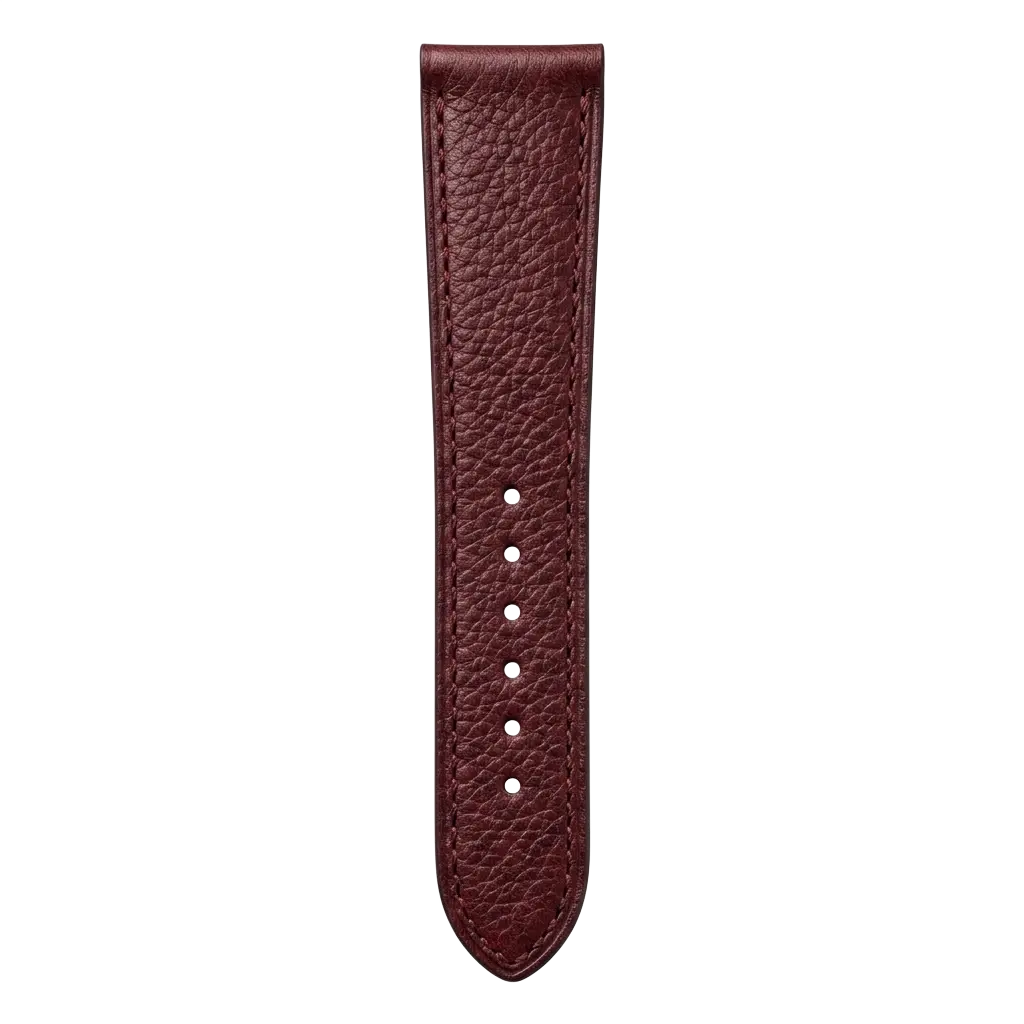 Burgundy Pebbled Leather tail side