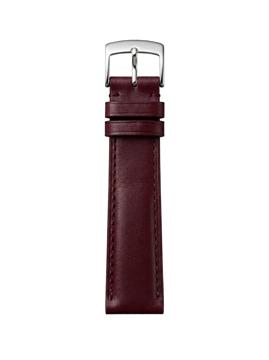 Burgundy Smooth Leather buckle side