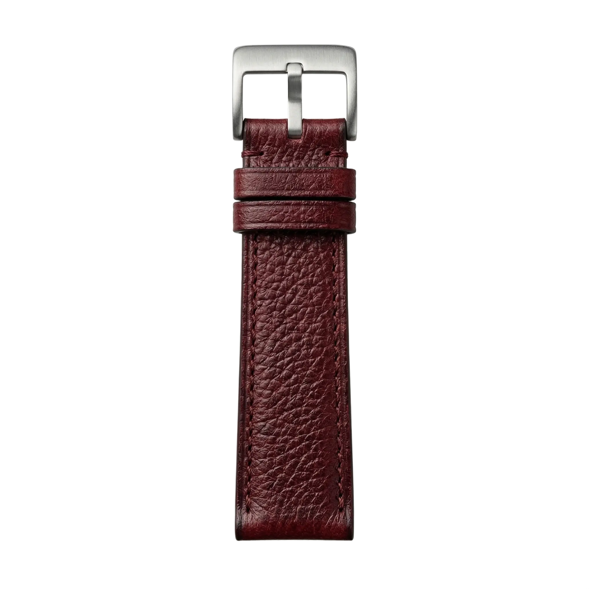 Oxblood Pebbled Leather buckle side