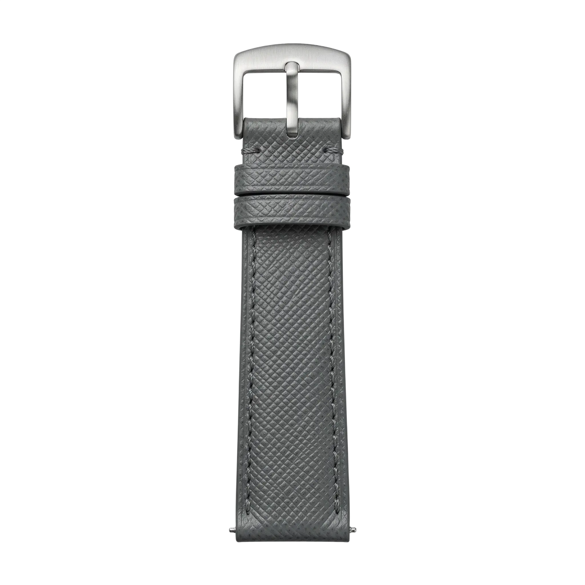 Slate Saffiano Leather buckle side