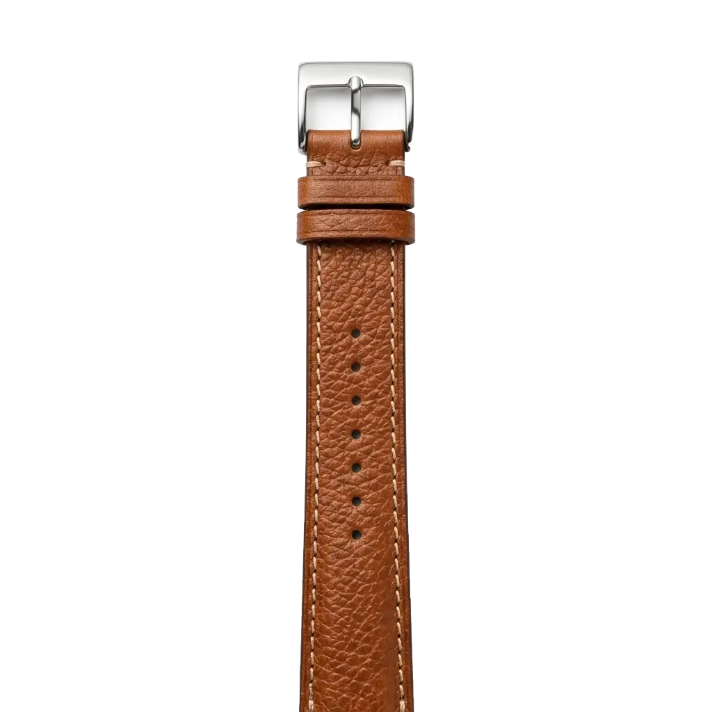 Cognac Grain Leather buckle side