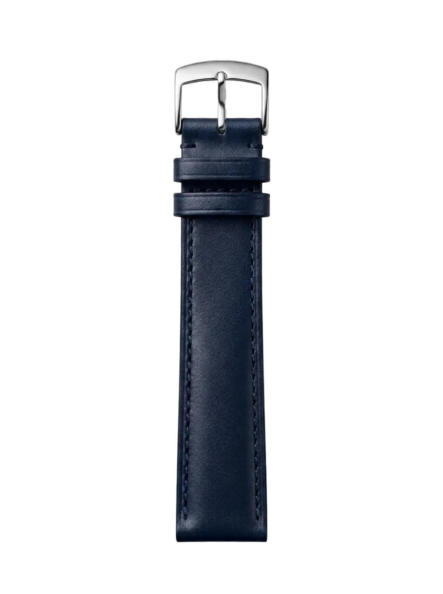 Navy Smooth Leather buckle side