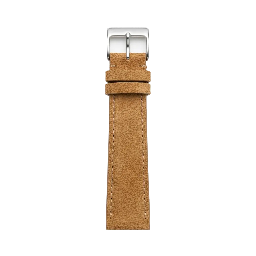 Tan Suede Leather buckle side