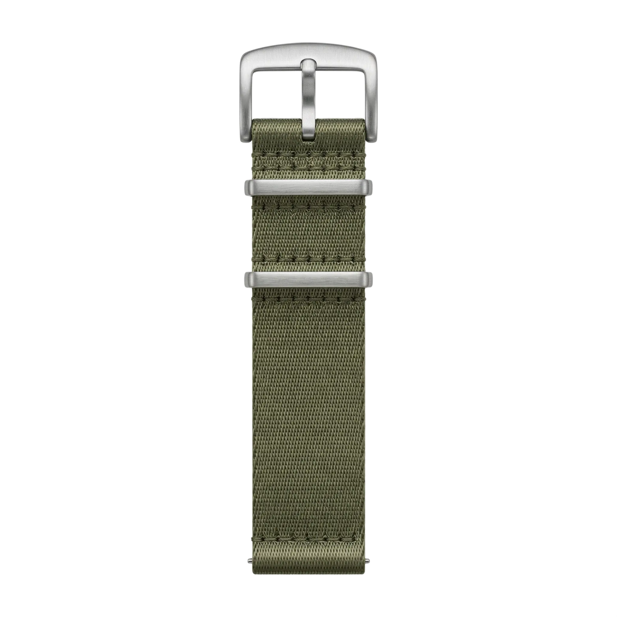Olive Seatbelt NATO buckle side