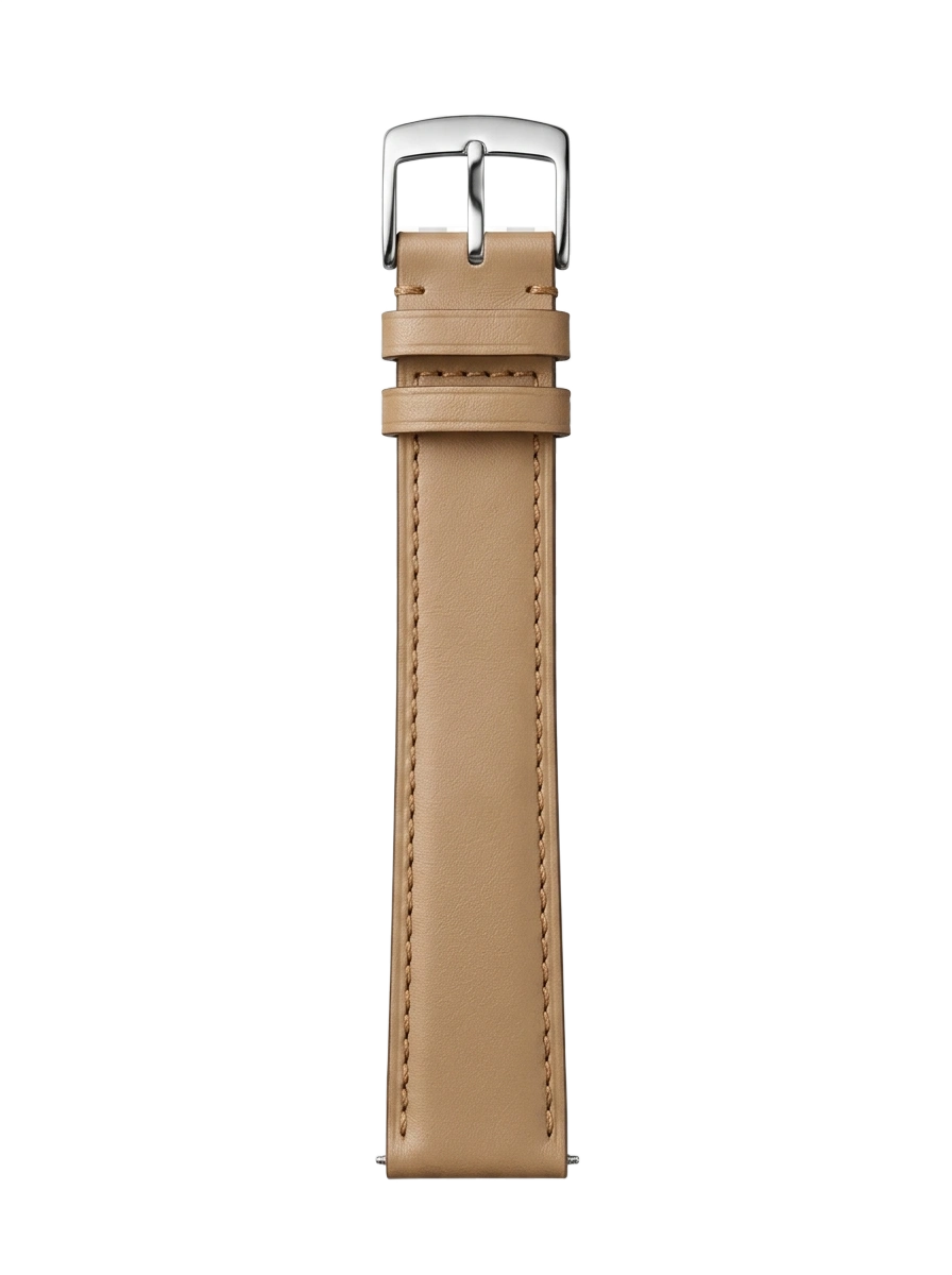 Beige Smooth Leather buckle side