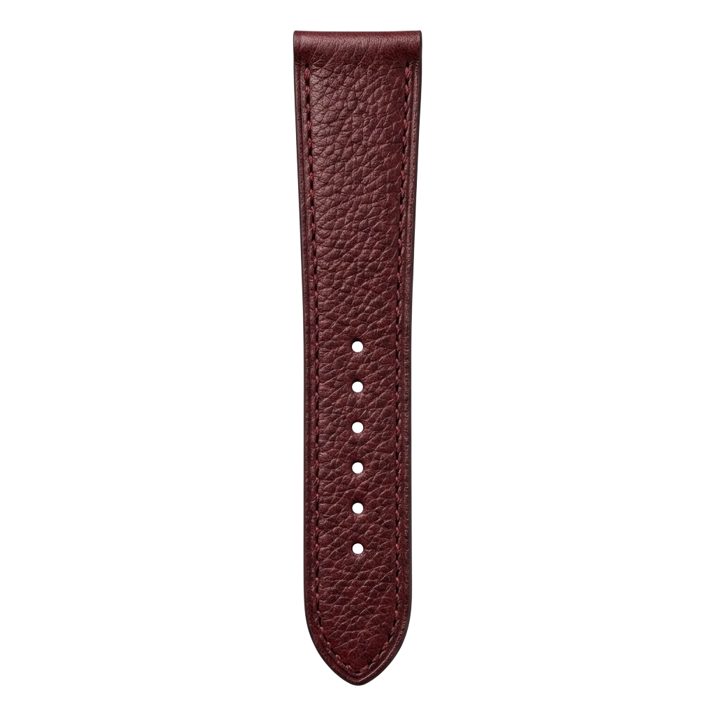 Burgundy Pebbled Leather tail side