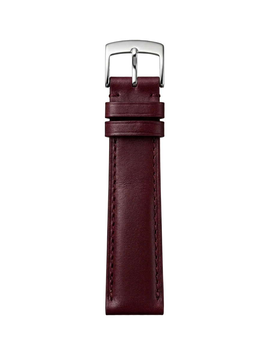 Burgundy Smooth Leather buckle side