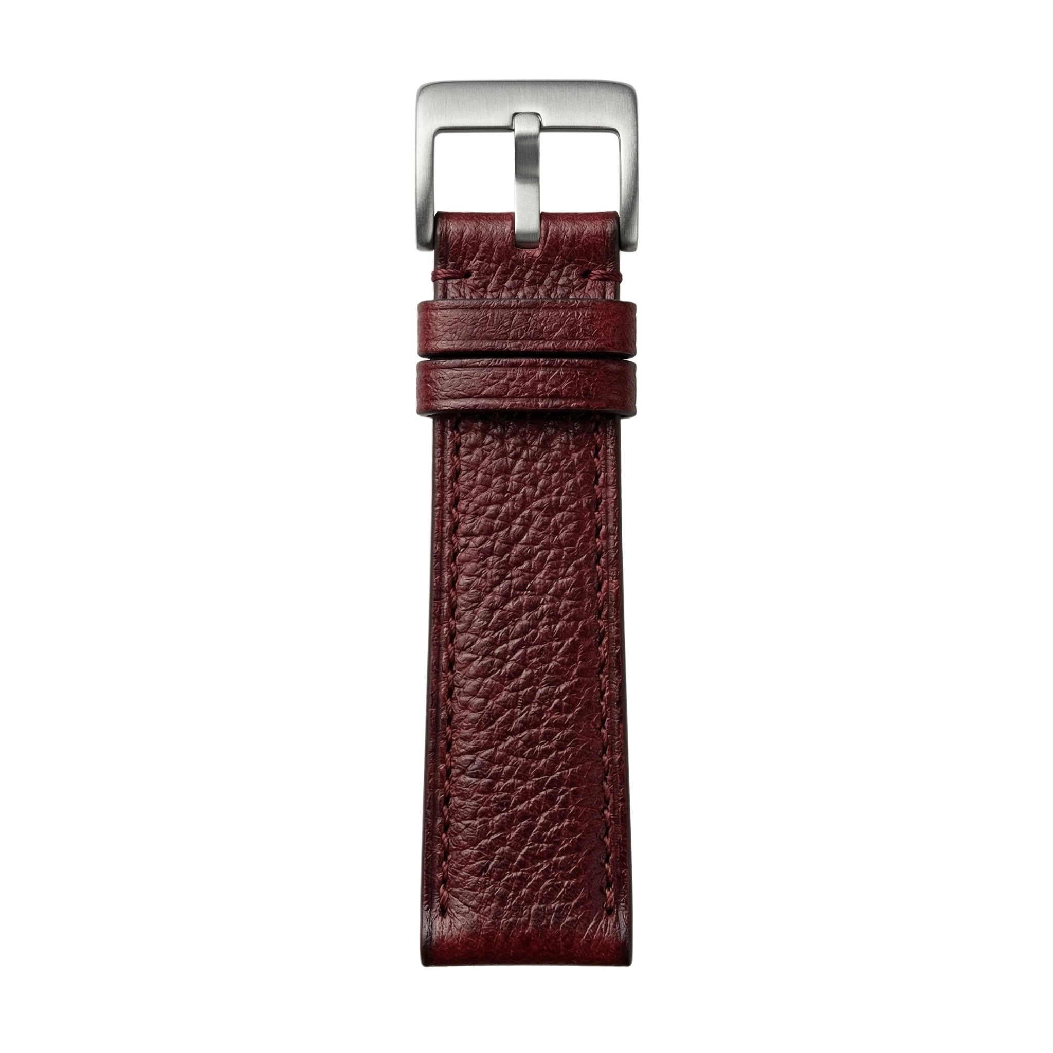 Oxblood Pebbled Leather buckle side