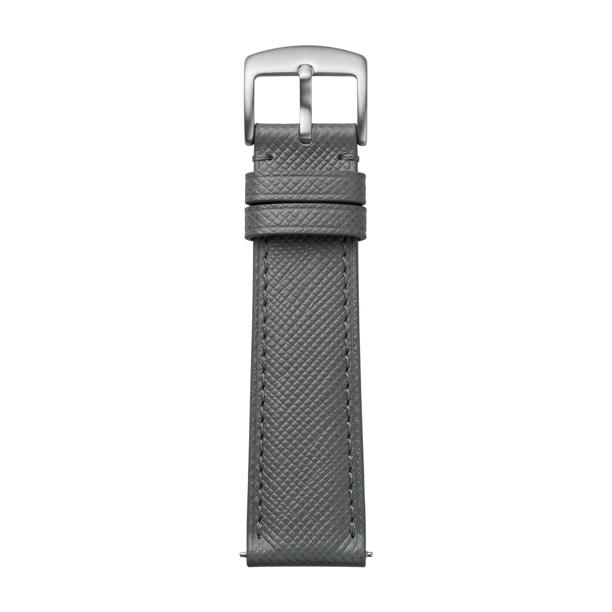 Slate Saffiano Leather buckle side