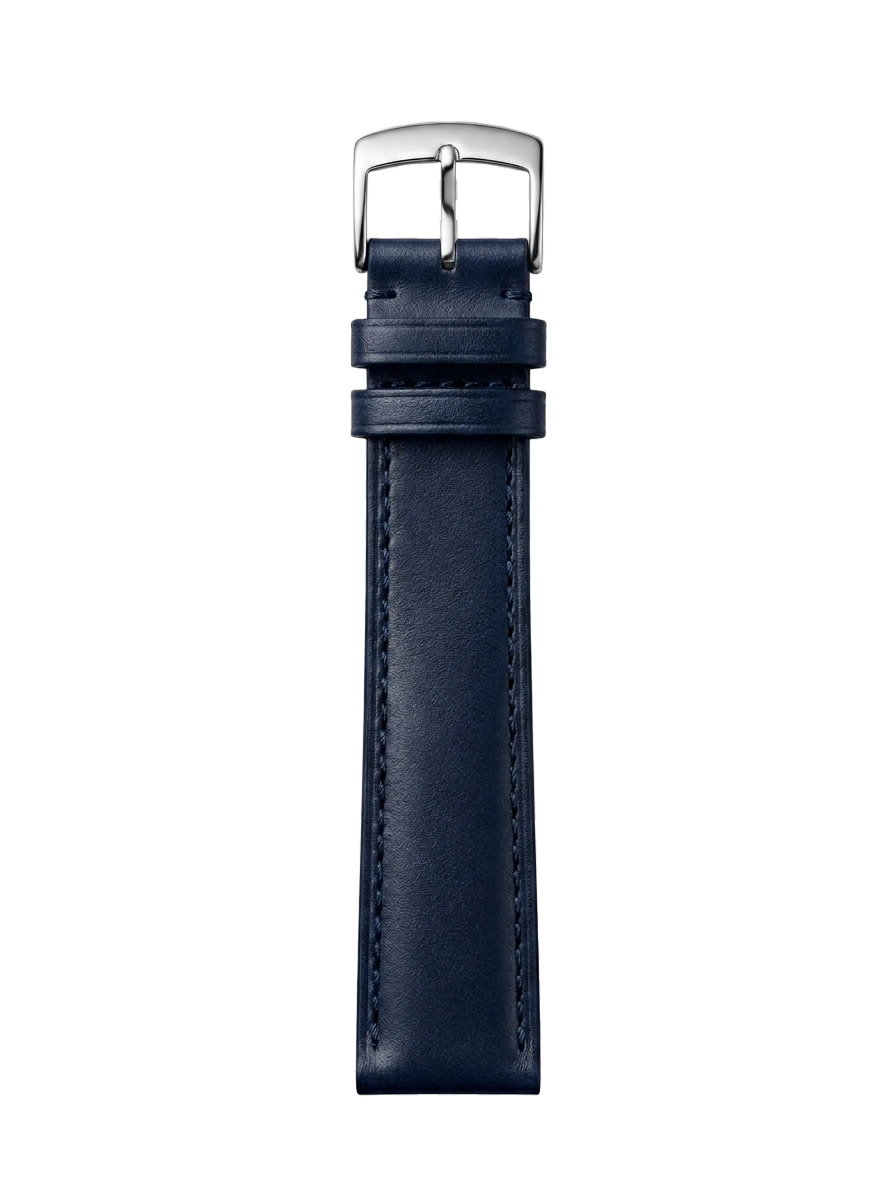 Navy Smooth Leather buckle side
